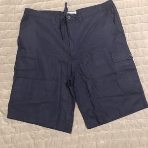 King Size Linen Cargo Shorts